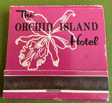 The Orchid Island Hotel Hilo Hawaii Vintage Pink Matchbook, Unstruck, Nice ++++ picture
