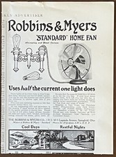 1909 Robbins & Myers PRINT AD July 10th Harpers Weekly Standard Home Fan picture