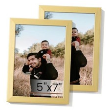 Picture Frame Set of 2,Gold Photo Frames Display 5