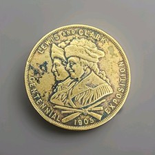 1905 Lewis & Clark Centennial Exposition Portland, Oregon Medal Token picture