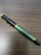 Excellent Pelikan Souveran Fountain Pen Green Stripe 14K Gold F Nib M400 picture