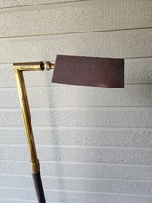 Vintage Architectural Floor Lamp Brass And Textured Metal Mid Century Adjustable picture