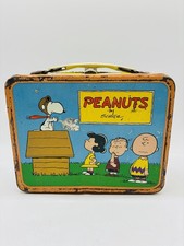 Vintage 1959 PEANUTS Charlie Brown Snoopy Metal Lunchbox No Thermos READ picture