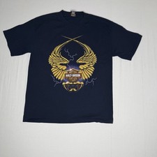 HARLEY DAVIDSON T Shirt Black Mens Large Lightning Wings Y2K Pacific Honolulu picture
