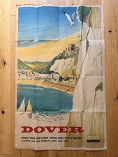 Rare Original Vintage Dover Southern Railway Poster - See Photos For Condition picture
