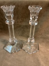 Vintage TOWLE crystal Candle stick octagon base 8 1/2 inches tall pr clear Glass picture