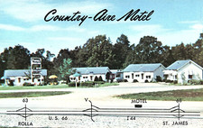 1950s ROLLA ST JAMES MISSOURI COUNTRY-AIRE MOTEL US 66 & 44 MAP POSTCARD P1075 picture