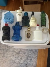 Collection of 10 vintage Avon novelty and figural decanter bottles picture