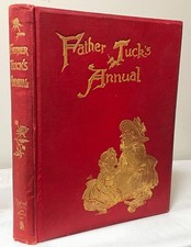 Antique Illustrated Childrens Book Father Tuck Annual Red Gilt Attwell Christmas picture