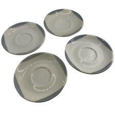 Syracuse China U.S.A. Cadet Gray and Cream Saucers Set of 4 Restaurant Ware picture