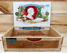 c1901 Vtg Antique Chesterfield Wood Cigar Box Louisville KY Union Tobacciana picture