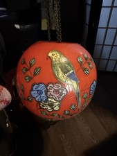 Antique Hand Painted Hanging Lamp. picture
