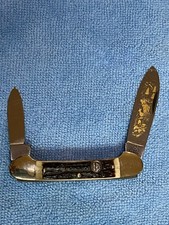 Carl Schlieper Stag Canoe Gold Etched Elk Germany picture