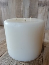 Vintage PartyLite White Lilac 3-Wick Pillar Candle 6x5 Retired Discontinued USA picture