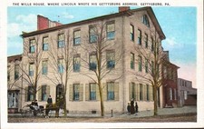 1937 Wills House Gettysburg PA Lincoln Address Curteich Postcard picture