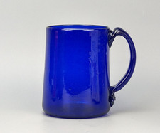 Large Antique Cobalt Blue Glass Tankard. picture