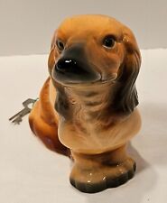 Vintage Goebel Porcelain Long Hair Dachshund Dog Coin Bank with Key  # 50 03815 picture