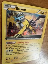 2015 Pokemon TCG Raikou Holo Rare 55/162 XY Breakthrough Cosmos Holo picture