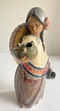 Lladro Pepita #2140 Gres Mexican Girl w/ Jug & Sombrero Porcelain Figurine Spain picture