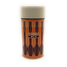 Vintage 1971 King Seeley Thermos Bottle No. 7263 Pint Size Orange Brown Metal picture