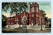 Methodist Episcopal Church South Stained Glass  Arkadelphia Arkansas Postcard B7 picture