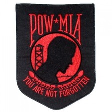 POW/ MIA RED & BLACK Biker BACK PATCH vest jacket leather motorcycle VETERAN picture