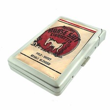 VNTG IMAGE Western Cigarette Case Built in Lighter Metal Wallet picture