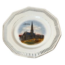 BRUXELLES L’ HOTEL de Ville Brussels, Belgium ANTIQUE SOUVENIR DISH PLATE picture