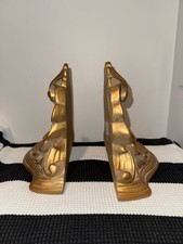 Set of 2 Gold Finish Bookends picture