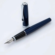 Diplomat Excellence A2 Fountain Pen - Midnight Blue with Chrome Trim picture