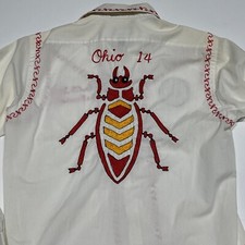 Military Order of The Cootie Shirt 1950’s Vintage VFW Embroidered 15.5 33 A3 picture