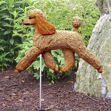 Poodle Outdoor Garden Dog Sign Hand Painted Figure Apricot picture