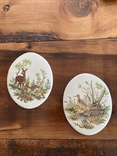 VTG Oval Porcelain Wall Plaques 6.5” X 5.25” picture