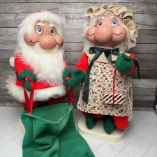 Santakins Mr. & Mrs. Clause - Lot Of 2 - 19” Santa Tested And Working picture