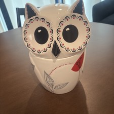 The Cellar Macy’s Whiteware Owl Cookie Jar 11” picture