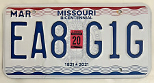 Missouri Bicentennial 1821-2021 Automobile License Plate - RANDOM SELECTION picture