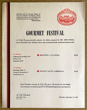 1953 Le Cafe Chambord Vintage Restaurant Dinner Menu New York City Ezio Pinza picture