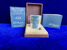 ST Dupont Lighter Vintage Large Green Gold New Sealed Old Stock Full Set picture