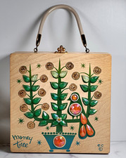 Vintage Enid Collins Money Tree Box Bag Purse Jeweled Wood Collins of Texas picture