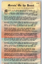 Vintage Postcard, Mornin' On the Dessert, New Mexico picture
