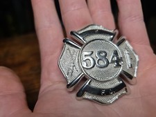 Obsolete Antique Portland Oregon Fire Department Hat Badge #584 picture
