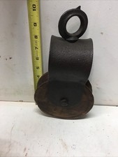 Antique Barn Pulley Wood Metal Antique Country Rustic Primitive Farm Cottage 11” picture