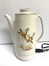 Hall China Game Bird Percolator Coffee Pot Mallard Duck Pheasant picture