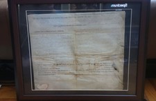 Patrick Henry Founding Father 2X Signed 1785  Land Grant Document Beckett COA. picture