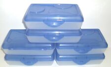 STERILITE PLASTIC PENCIL BOX COBALT TINT (Lot of 6) 8-5/8