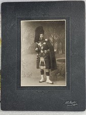 Antique 1900s Scottish Highland Regiment Uniform Portrait Photo AE Barton Winnip picture