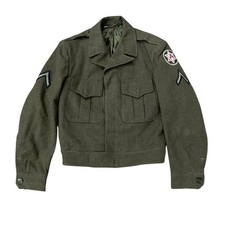 WWII 1946 US Army 6th Ike Coat Jacket Combat Veteran Sz 36R Vintage WW2 Military picture