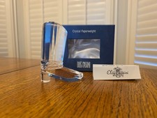 NIB Oleg Cassini Cowboy Boot Shaped Crystal Paperweight picture