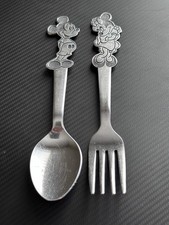Vintage 70s Disney Mickey and Minnie Mouse Spoon and ForkSet (Bonny Japan) picture