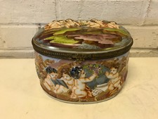 Vtg Possibly Antique Italian Capodimonte Style Porcelain Dresser Box Allegorical picture